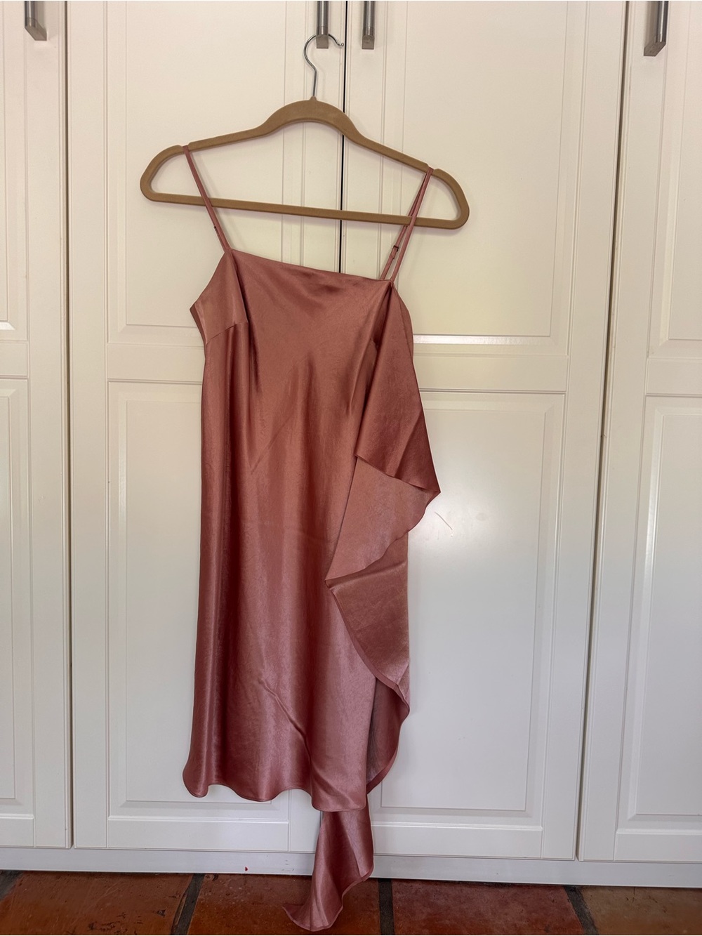 Satin Slip Dress in Rose